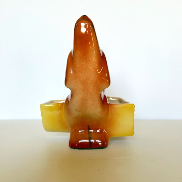 Vintage 1950s Ceramic Dachshund Wiener Dog Dresser Valet, Caddy, Planter - Picture 3 of 9